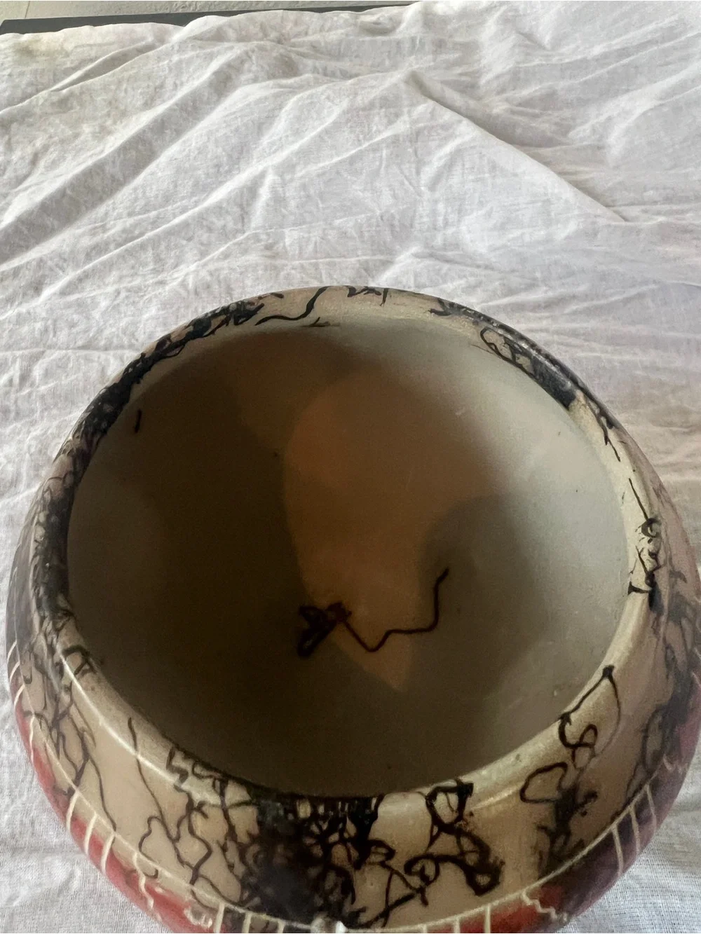 Hand Etched Navajo Pottery With Dream Catcher Inlay By Dennison Billy Navajo